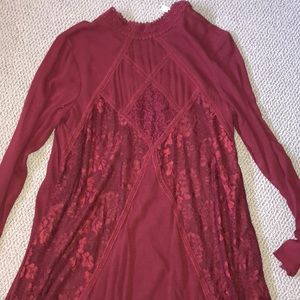 Maroon long sleeve dress